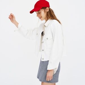 Pull&Bear white denim jean jacket